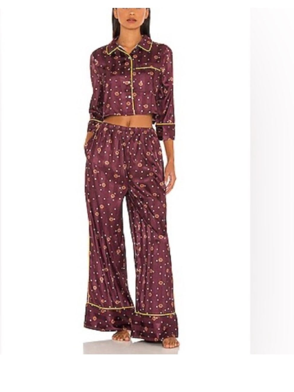 EUC intimate Free People xsmall party sleep set in wine combo